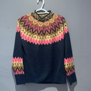 060- CeCe Elegant Black Sweater with Pink and Gold Accents